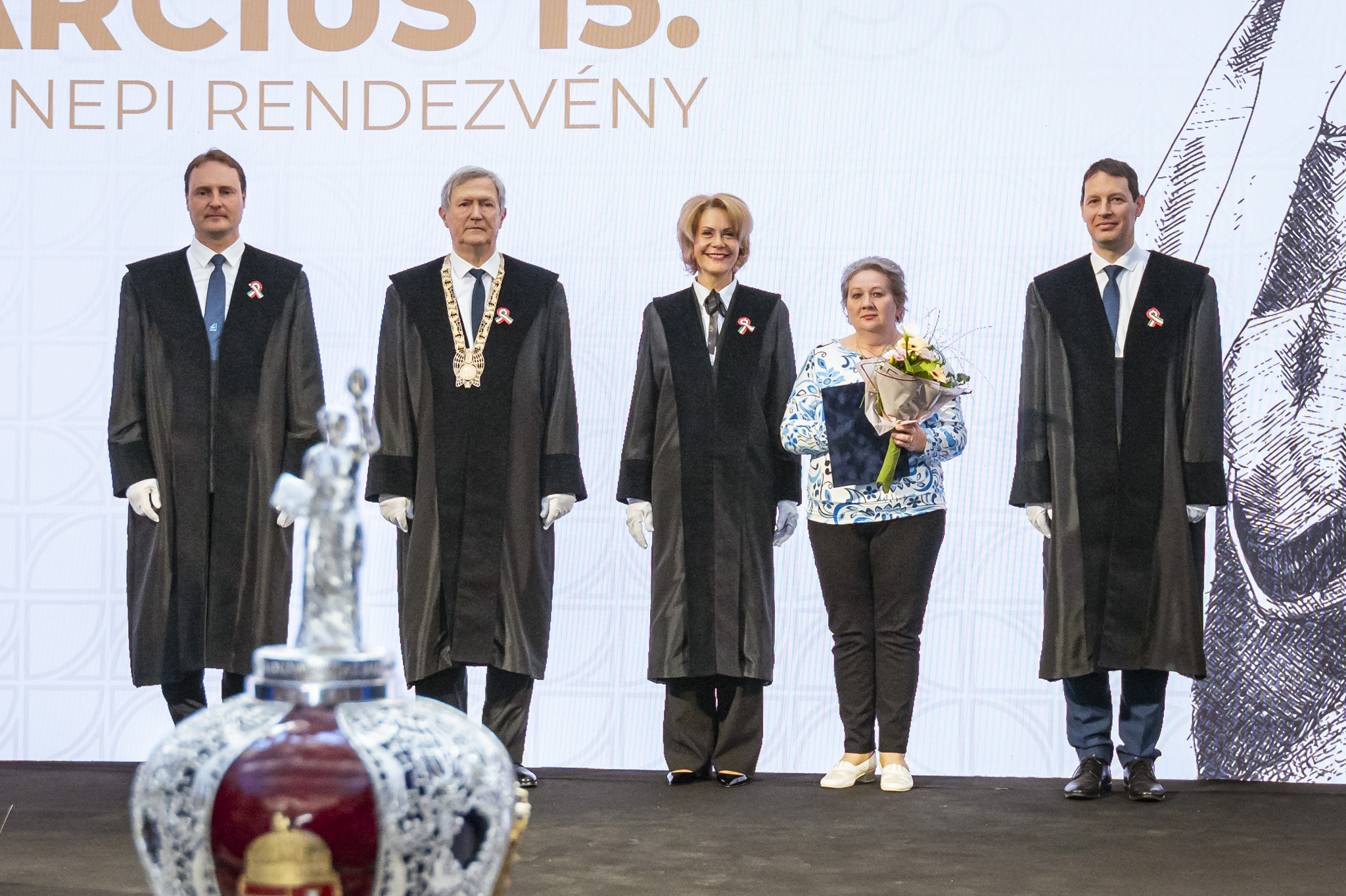 Gallery of award recipients: The ceremony also provided an opportunity to present the prestigious recognitions of Széchenyi István University. (Photo: András Adorján, Gergely Nagy / Széchenyi István University)